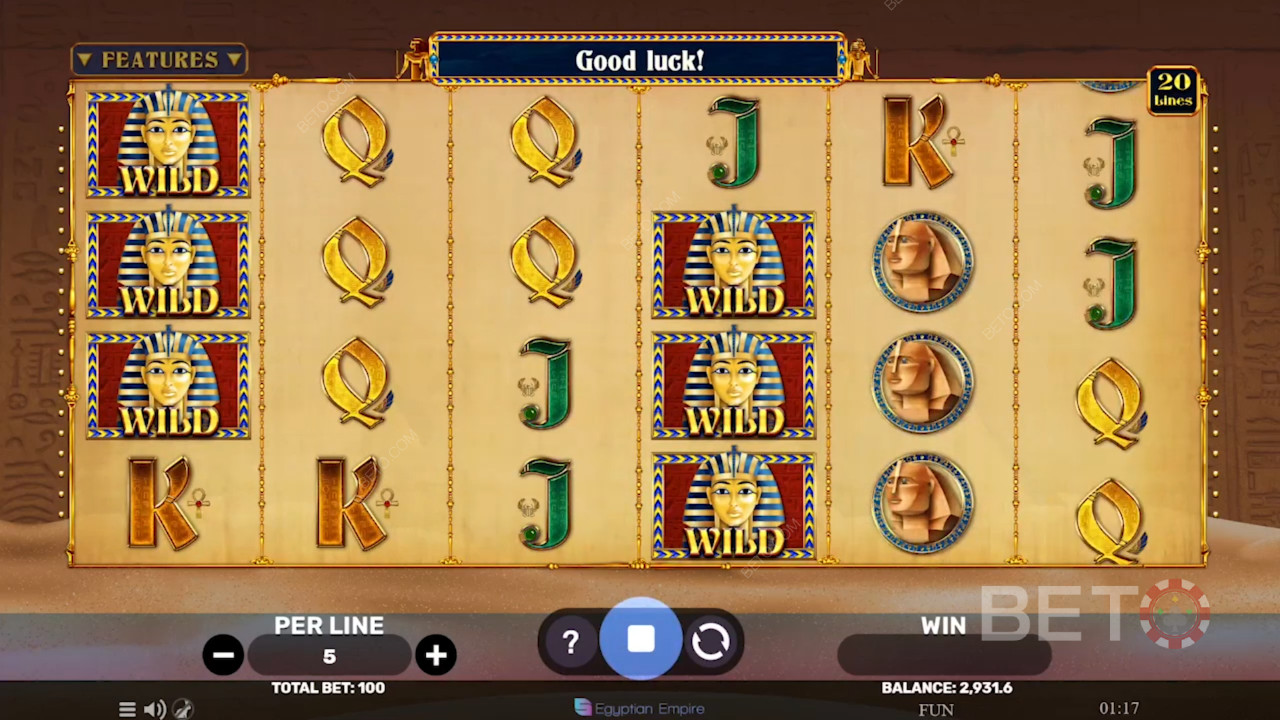 مراجعة فتحات الرمال المصرية من BETO Slots