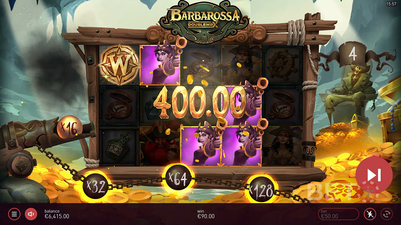 اربح 20,000 ضعف رهانك في ماكينة القمار Barbarossa DoubleMax Slot Machine!