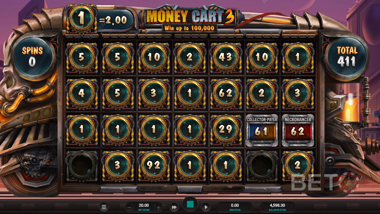 مراجعة عربة النقود 3 من BETO Slots