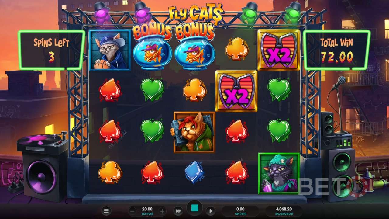 مراجعة لعبة Fly Cats Dream Drop من BETO Slots