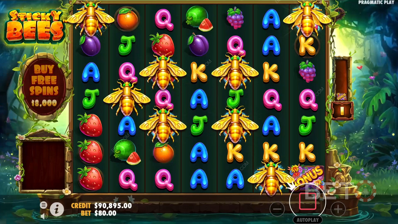 شاهد قوة بكرات Sticky Bees في لعبة Sticky Bees