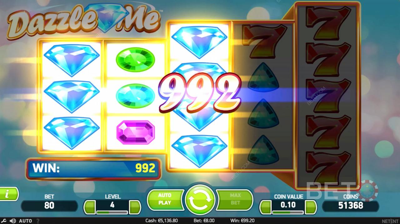 فوز لائق في لعبة Dazzle Me Video Slot