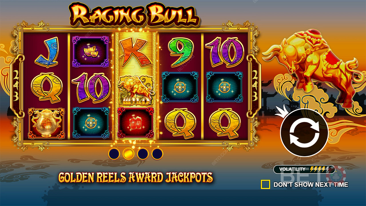اربح الجوائز الكبرى في اللعبة الأساسية في ماكينة القمار Raging Bull