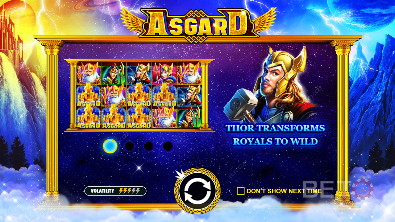 استمتع بالعديد من الميزات الممتعة والتنوع المتوسط ​​في ماكينة القمار Asgard