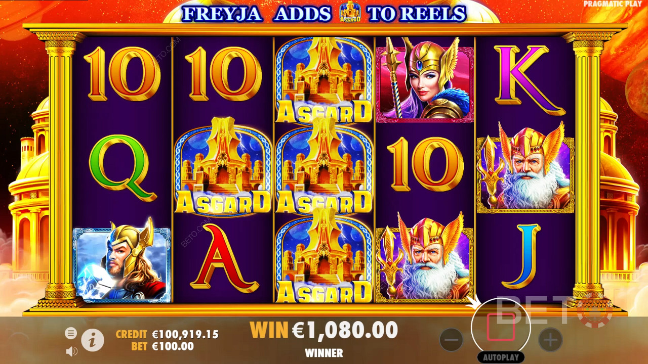 تستخدم Freyja صلاحياتها لإضافة ما يصل إلى 5 Wilds إلى البكرات