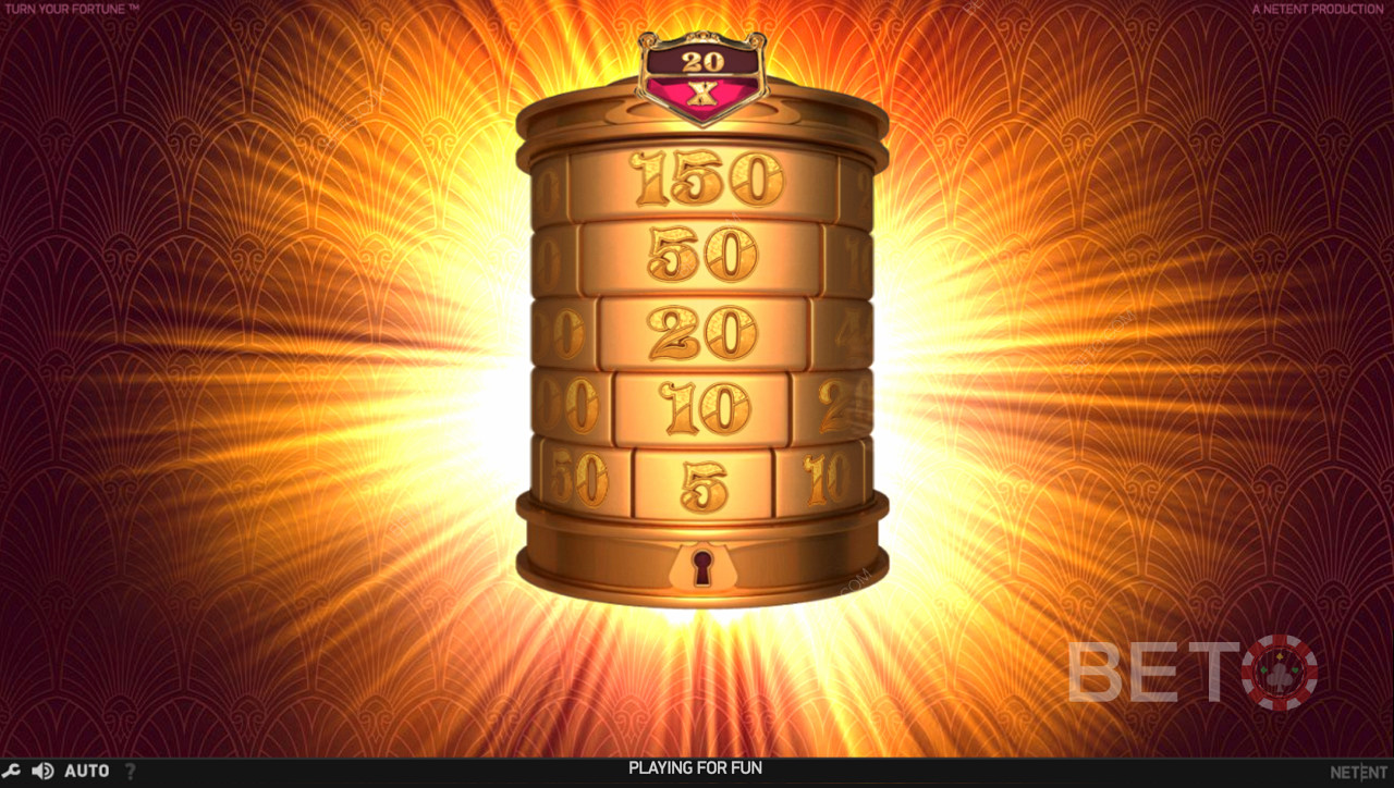 أسطوانة الفوز الذهبي المميزة في Turn Your Fortune