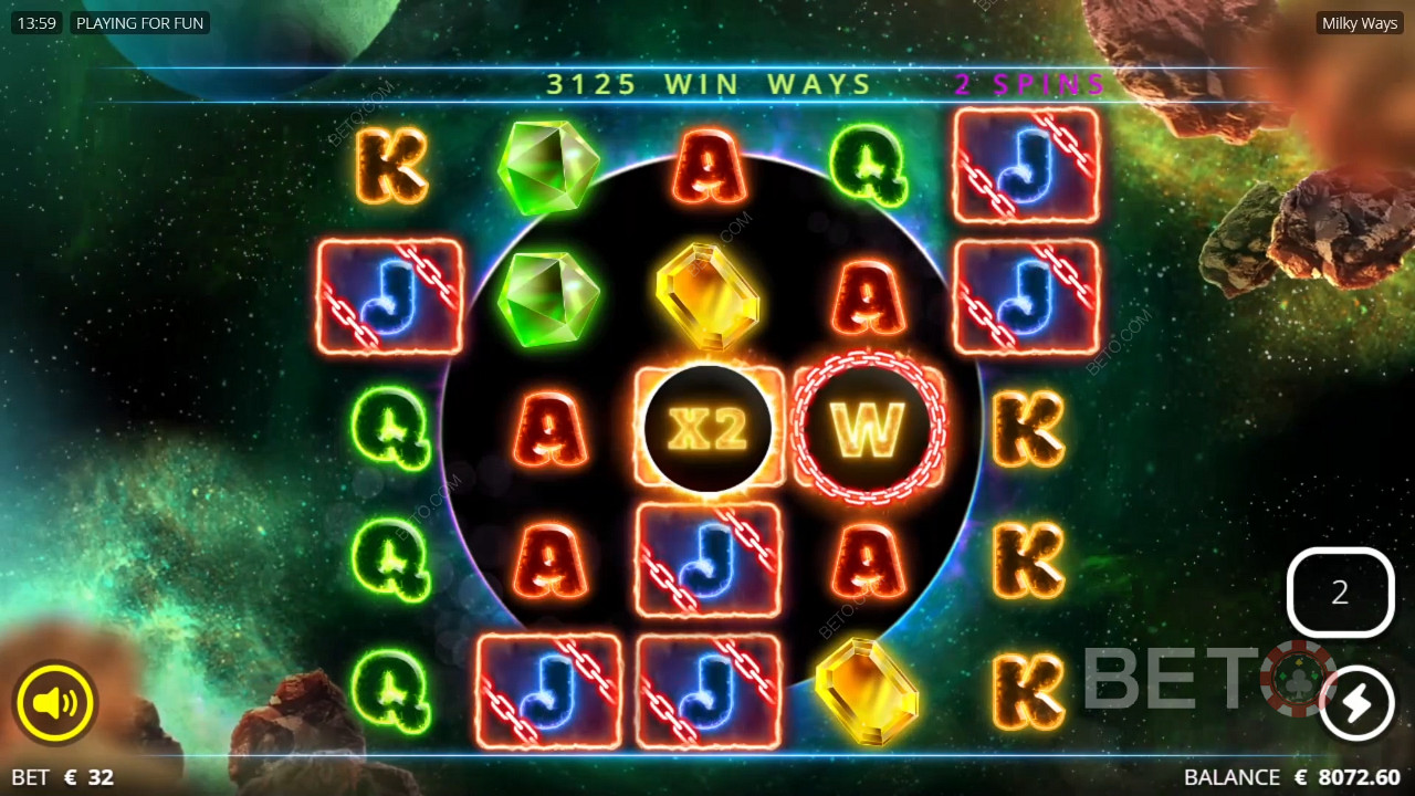 يتم تشغيل Fusion Spins عندما تحصل على فوز أثناء اللفات المجانية