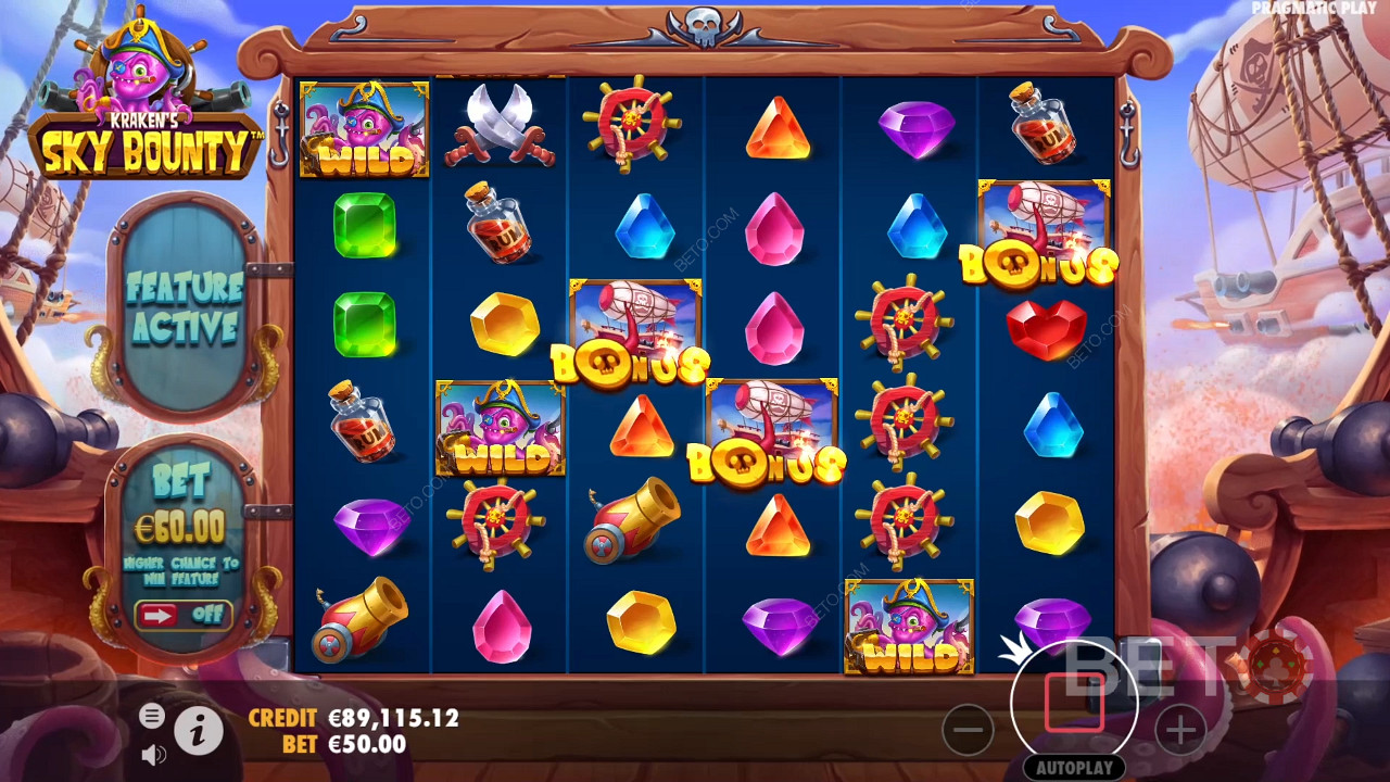 شرح الميزات الإضافية في Sky Bounty بواسطة Pragmatic Play