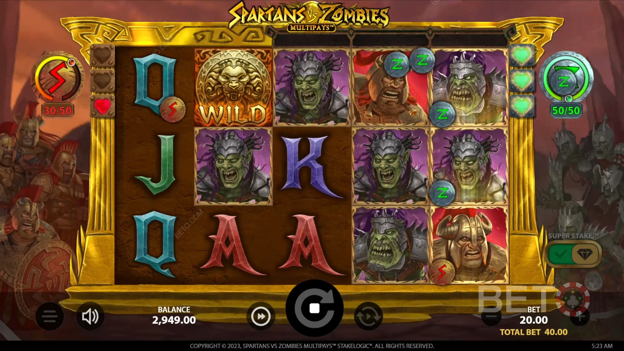 مراجعة Spartans vs Zombies بواسطة BETO Slots