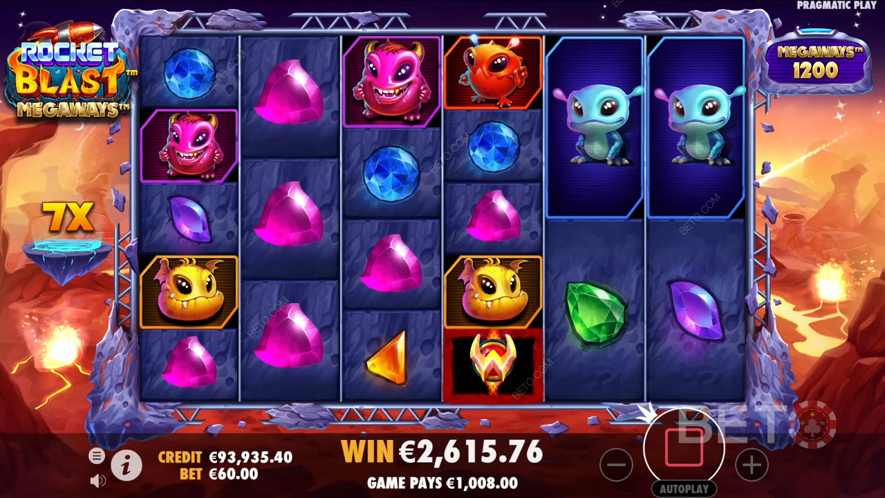 شرح الميزات الإضافية في Rocket Blast Megaways بواسطة Pragmatic Play