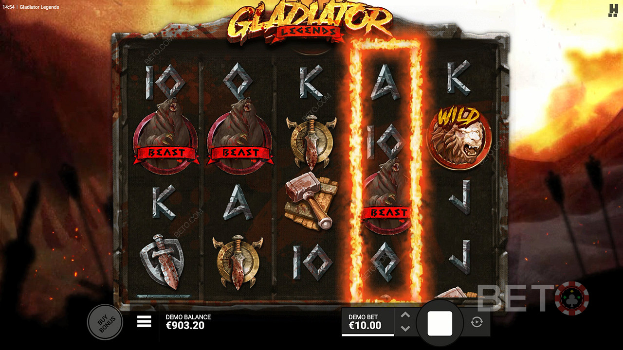 قم بالهبوط على 3 Beast Scatters واحصل على أقوى مكافأة في هذه الفتحة