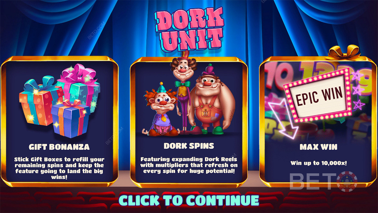 استمتع بلعبتين إضافيتين رائعتين وأقصى قدر من الفوز في ماكينة القمار Dork Unit
