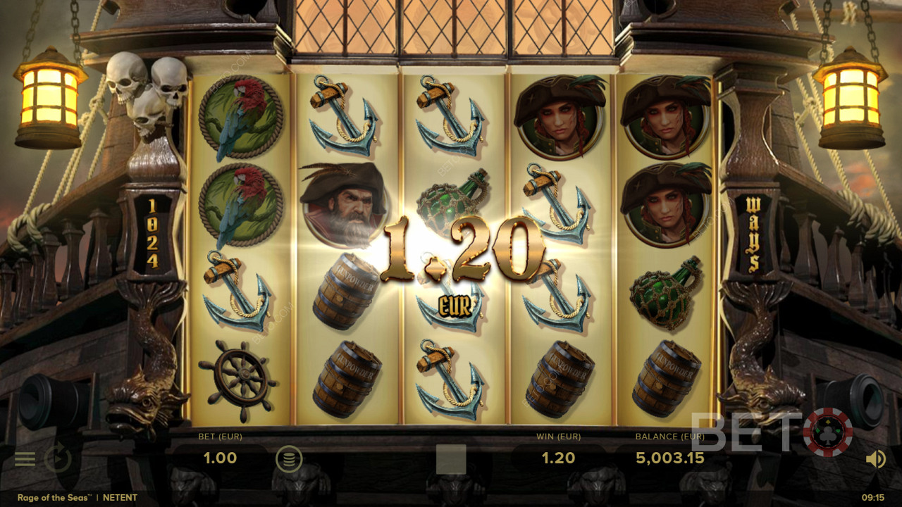 تحقيق الفوز في فتحة لعبة Rage of the Seas