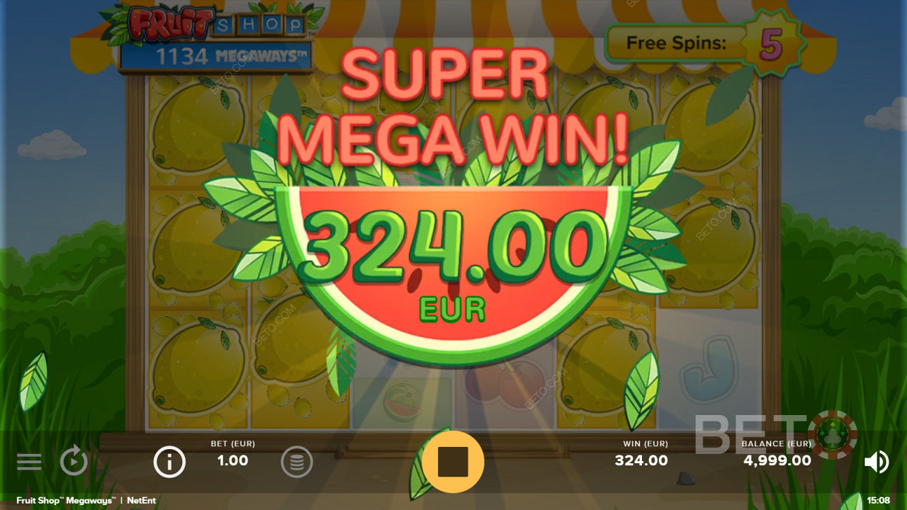 تحقيق الفوز الكبير الكبير المنشود في Fruit Shop Megaways