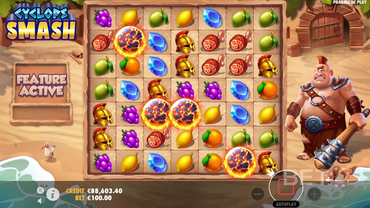 ستؤدي 4 نقاط مبعثرة إلى تشغيل دورات مجانية مع زيادة مضاعف الفوز في فتحة Cyclops Smash