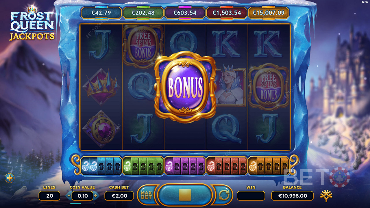 الحصول على رمز المكافأة في Frost Queen Jackpots