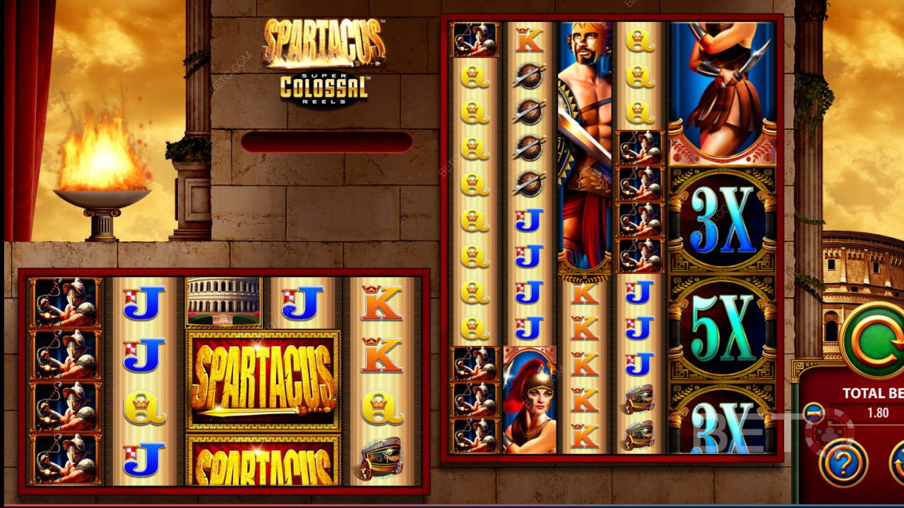 سوبر سبارتاكوس ميغا وايلدز في Spartacus Super Colossal Reels