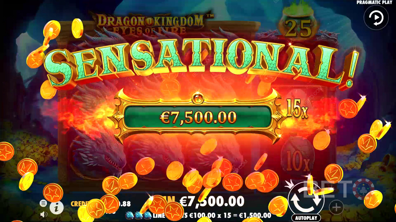 فوز مثير في Dragon Kingdom Eyes of Fire