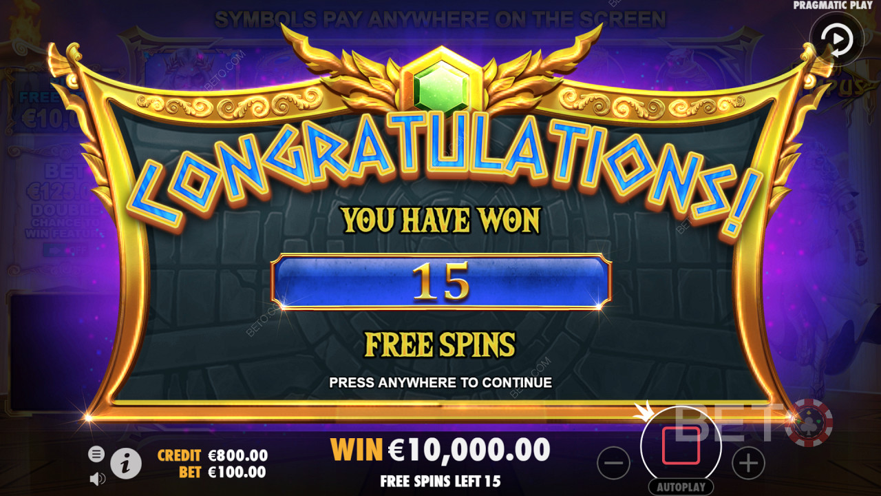 يدور مجانًا في Gates of Olympus Online Slot