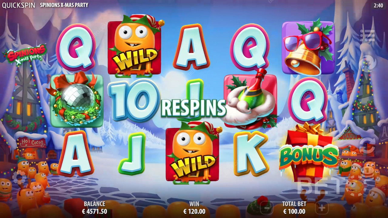 سيؤدي 2 Wilds أو أكثر إلى تشغيل Respins