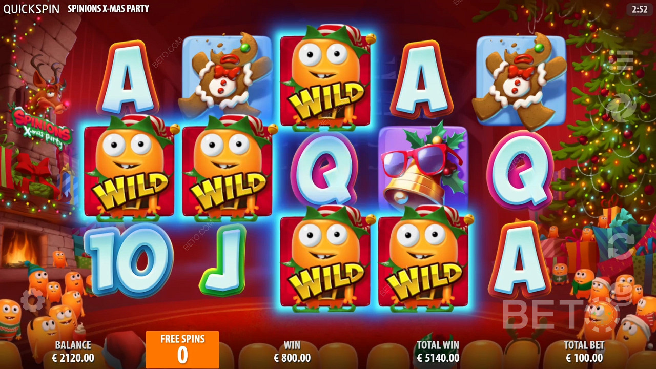 تسير رموز Sticky Wilds والمكاسب الكبيرة جنبًا إلى جنب في لعبة Spinions Xmas Party عبر الإنترنت