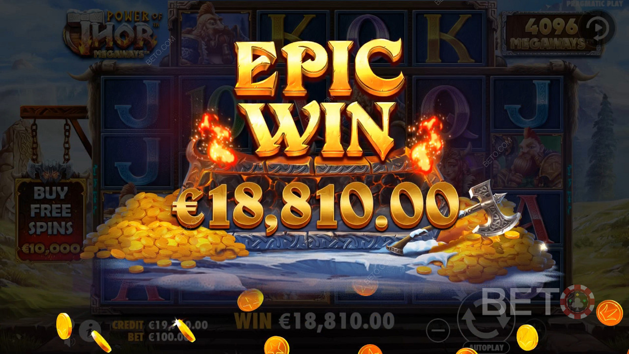 تحقيق الفوز EPIC في Power of Thor Megaways