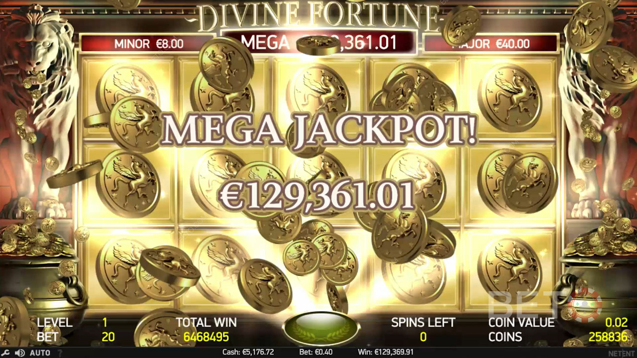 الفوز بالجائزة الكبرى هو عامل الجذب الرئيسي Divine Fortune