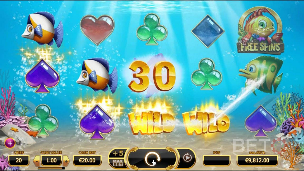 ضرب كومبو عالي الأجر باستخدام Wilds في Golden Fish Tank