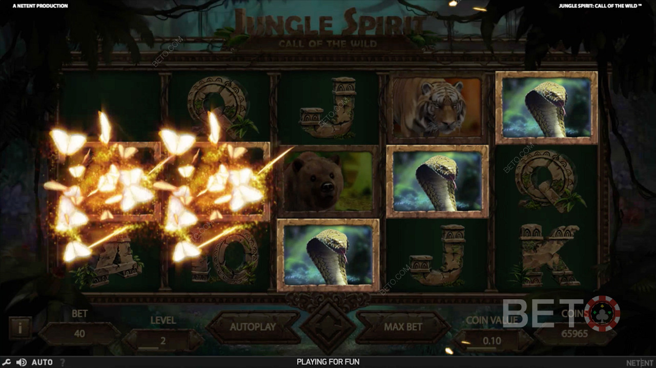 ميزة تعزيز الفراشة في Jungle Spirit: Call of the Wild