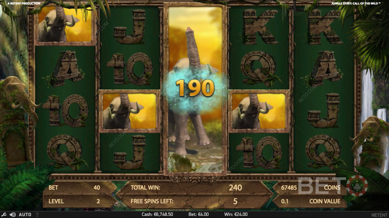 ميزة توسيع الرمز في Jungle Spirit: Call of the Wild