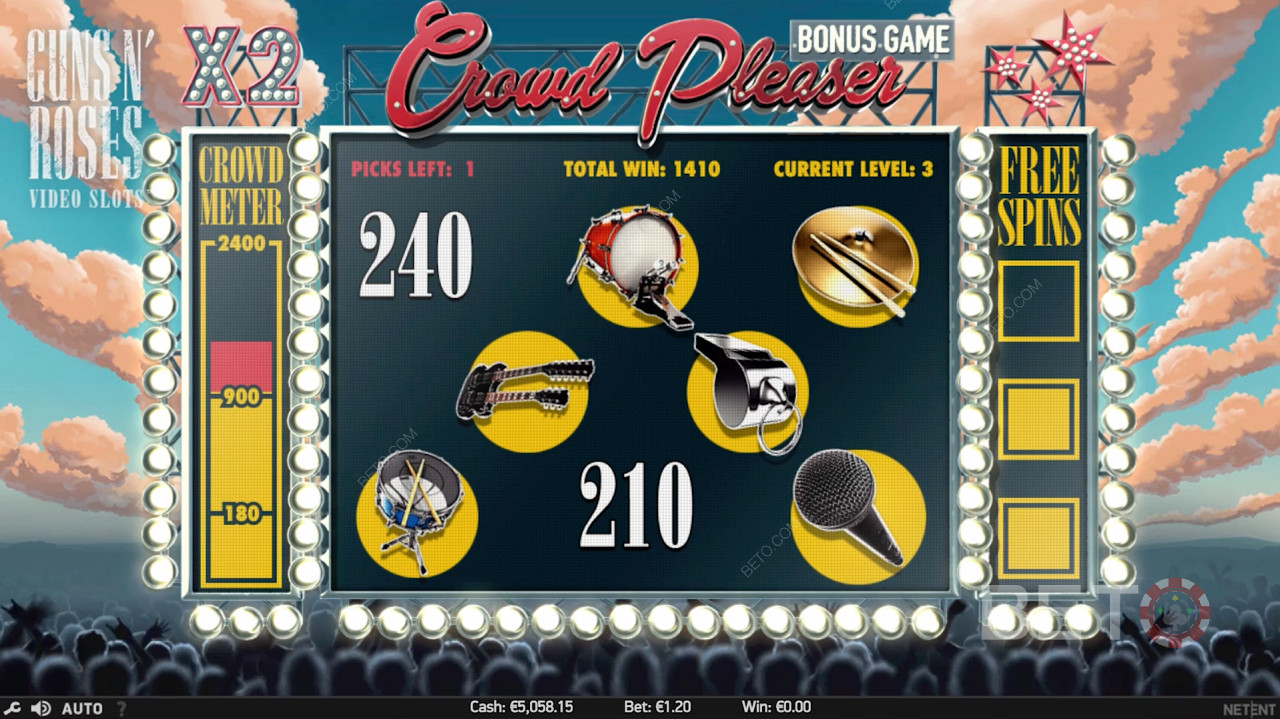 لعبة Crowd Pleaser Bonus الفريدة في Guns N