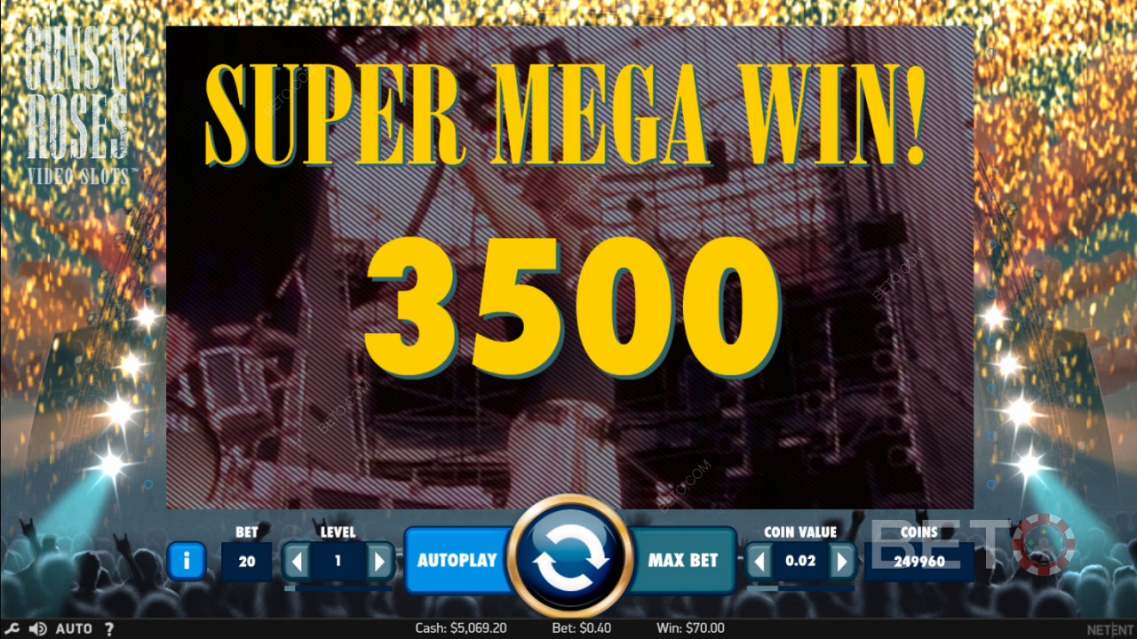 الهبوط الأكثر رواجًا بعد Super Mega Win في Guns N
