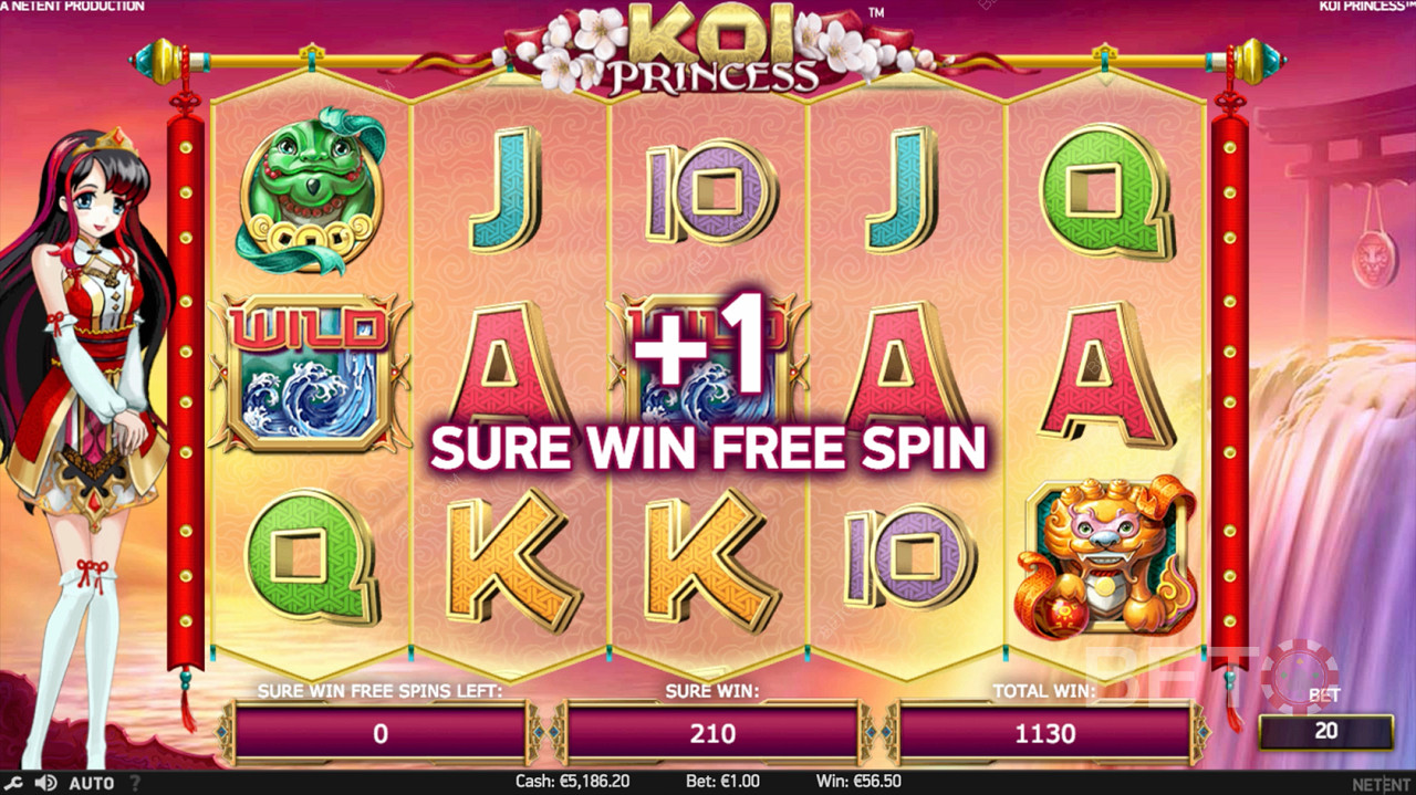 الفوز بلفافة مجانية في فتحة Koi Princess