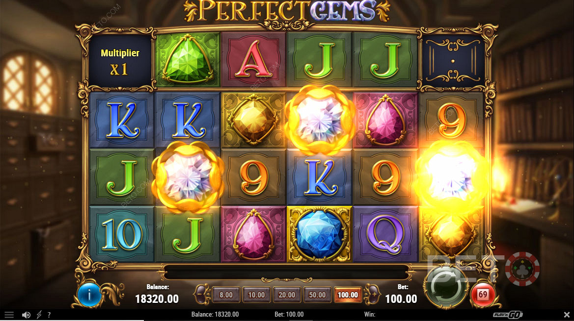 الرمز الأكثر ربحًا في Perfect Gems هو الرمز المستدير ذو اللون الأزرق الغامق