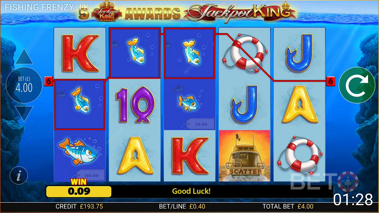 فوز في لعبة Fishing Frenzy Jackpot King