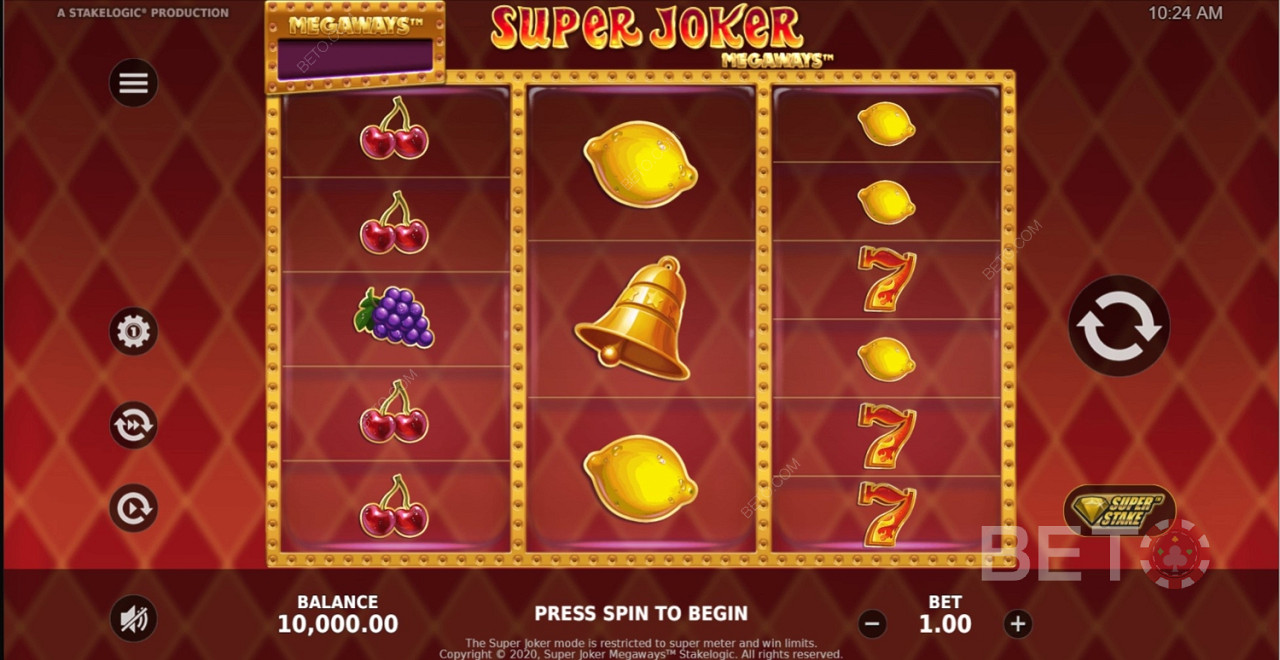 ميزة فريدة متعددة الصفوف في Super Joker Megaways