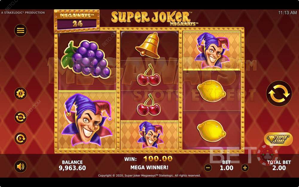 هيكل فتحة فريد من نوعه لـ Super Joker Megaways