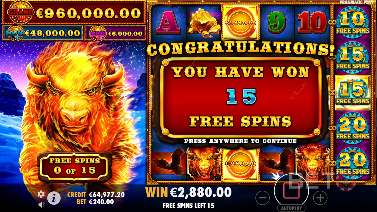 اربح 4,275 ضعف رهانك في فتحة فيديو Fire Stampede!