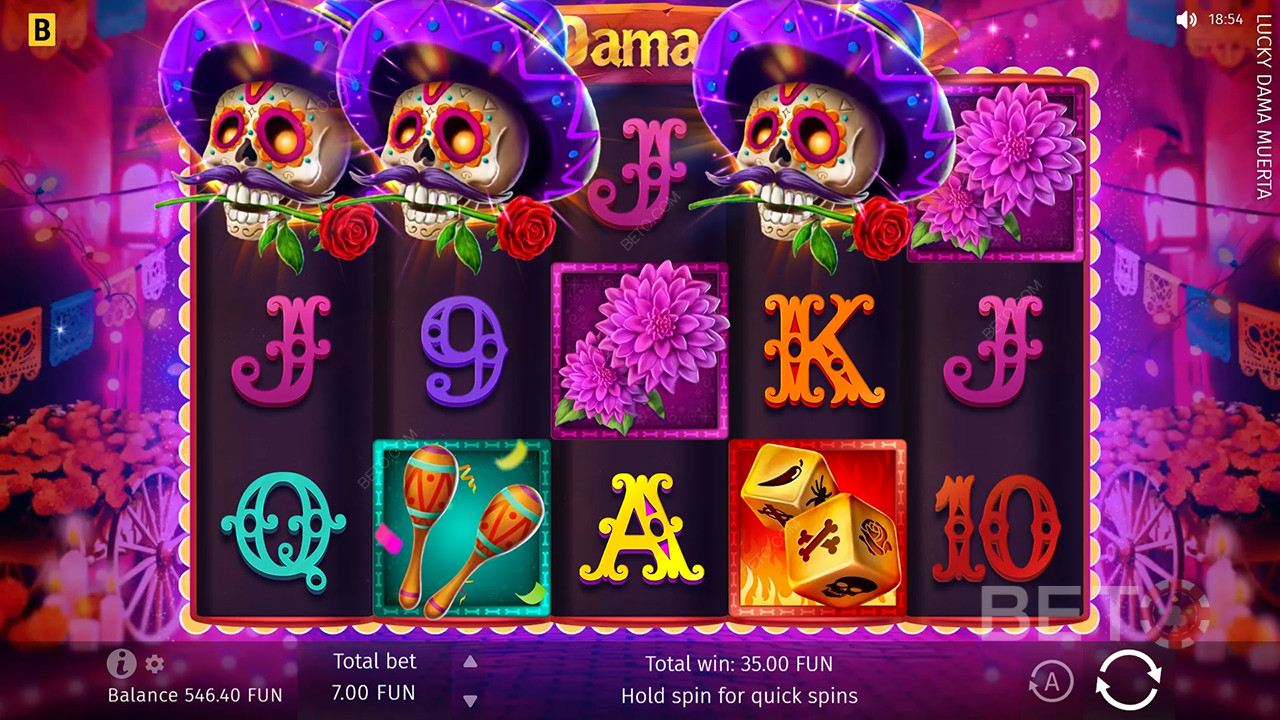 مراجعة لاكي داما مويرتا المحظوظة من BETO Slots