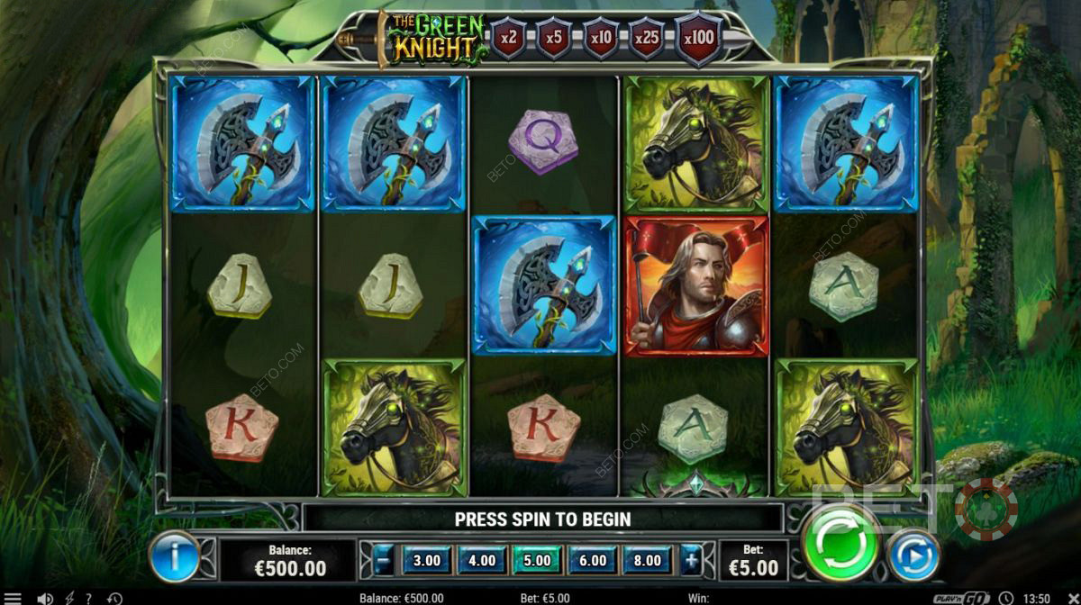 رموز مختلفة عالية الأجر في ماكينة The Green Knight