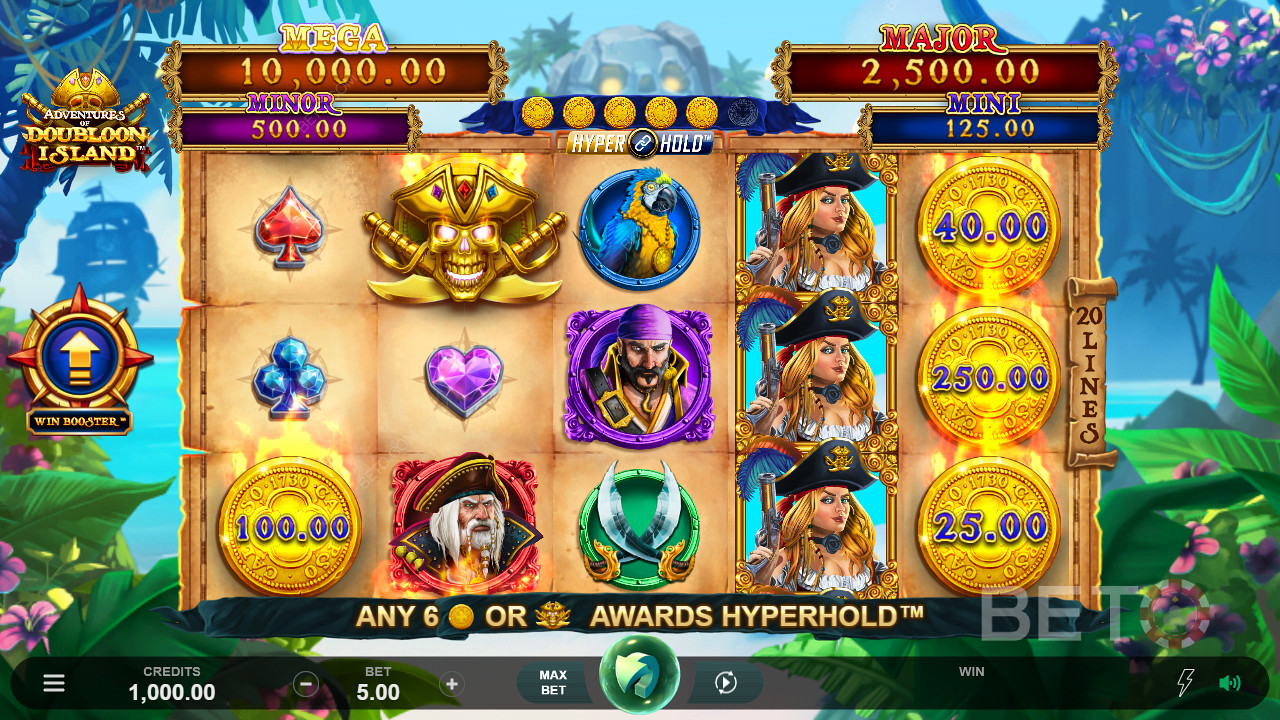 Adventures Of Doubloon Island بنسبة 96.01٪ RTP وجائزة كبرى تبلغ 4،237 ضعفًا