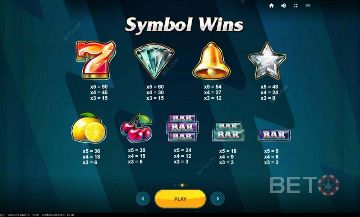 مجموعات رموز مختلفة في Cash Ultimate