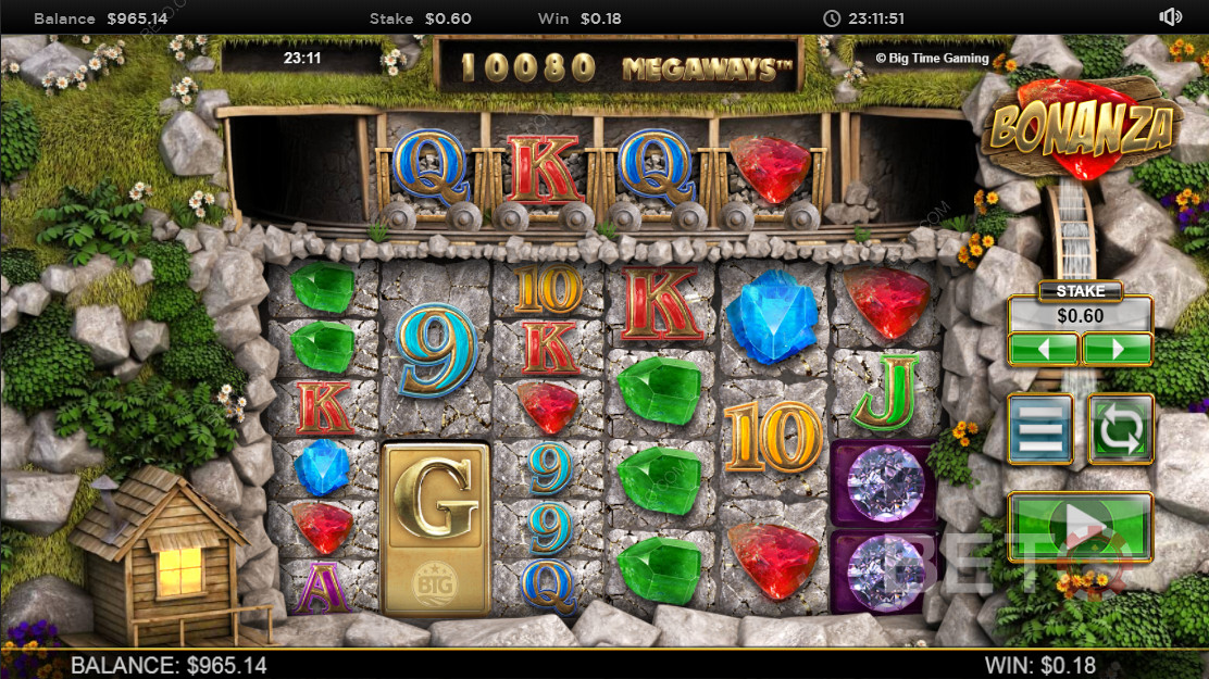 Bonanza Megaways - فتحة مذهلة وغير عادية من Big Time Gaming مع ما يصل إلى 117649 خط دفع.