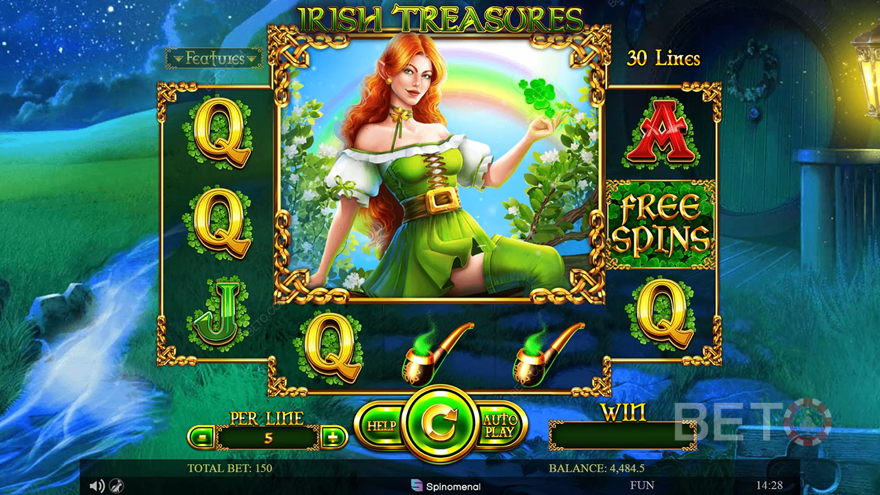 مراجعة الكنوز الأيرلندية من BETO Slots