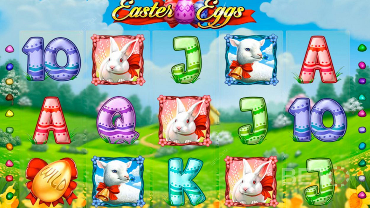 تحصل على 20 خط لعب و 5 بكرات في ماكينة سلوت Easter Eggs