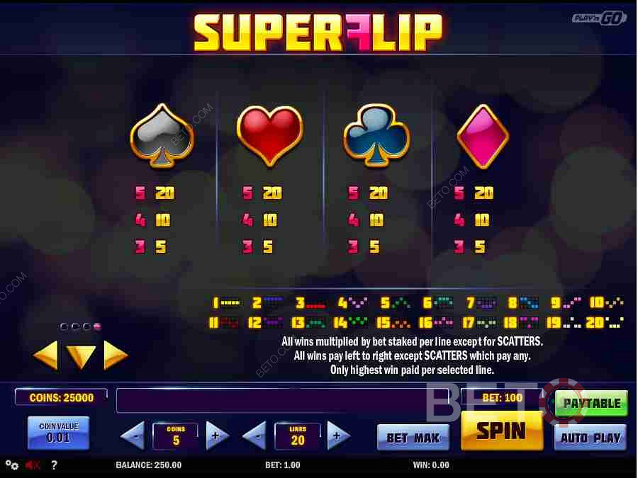 Super Flip أون لاين دفعات رموز الفتحات