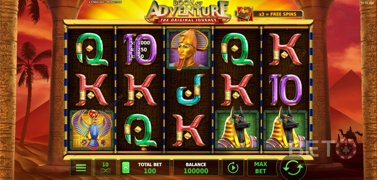 Book of Adventure - تعال واستمتع مع حورس الشهير وأنوبيس والفرعون توت عنخ آمون