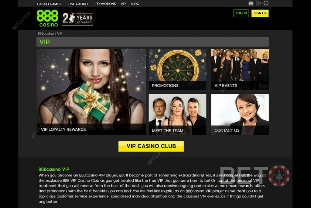 كن عضوا VIP في 888 casino