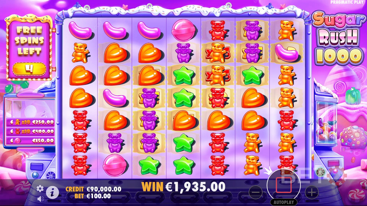 شرح الميزات الإضافية في Sugar Rush 1000 بواسطة Pragmatic Play
