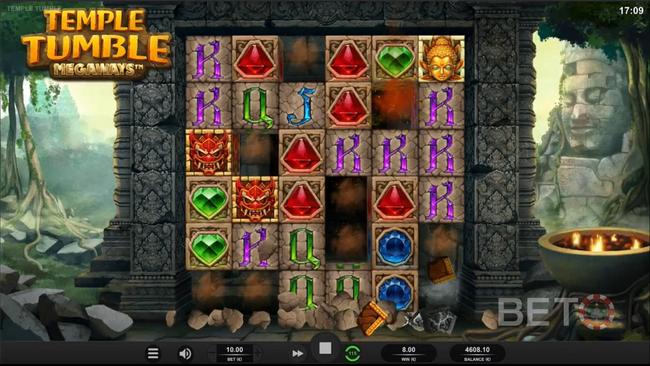 ساطع الرموز في Temple Tumble Megaways